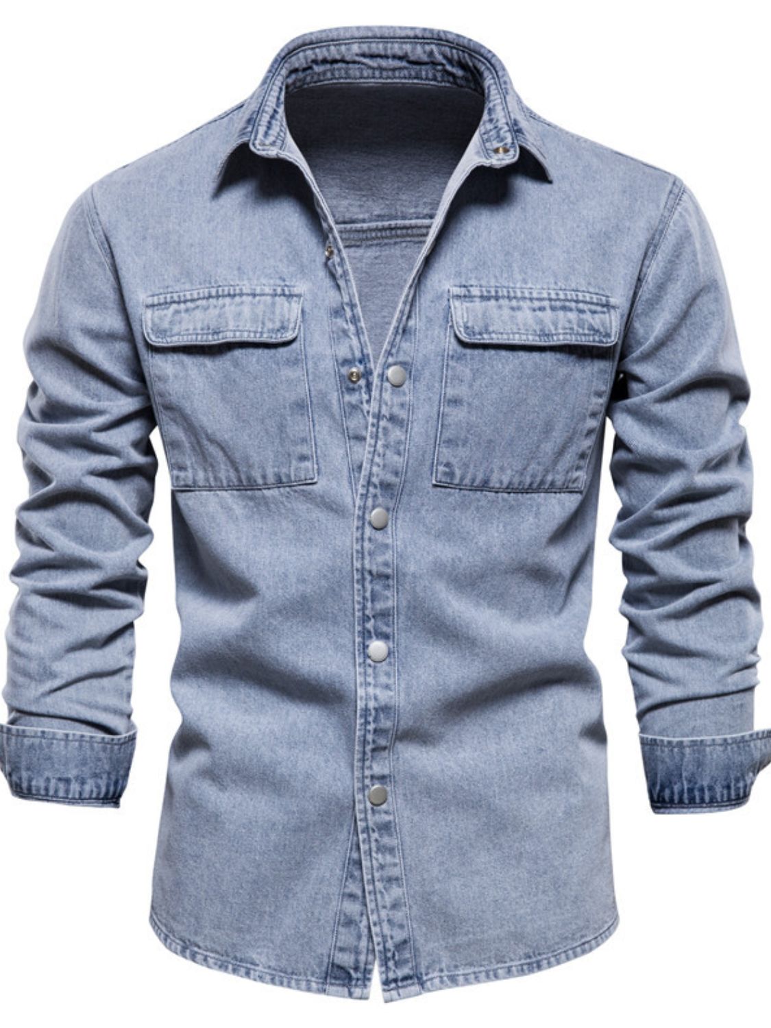 Men's Button Down Chest Pocket Denim Jacket - Securing Secrets Boutique LLC