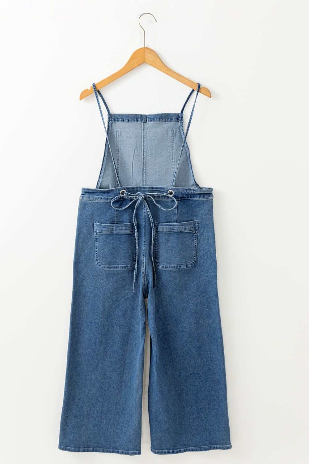 Adjustable Tie Straps Wide Leg Denim Overalls - Securing Secrets Boutique LLC