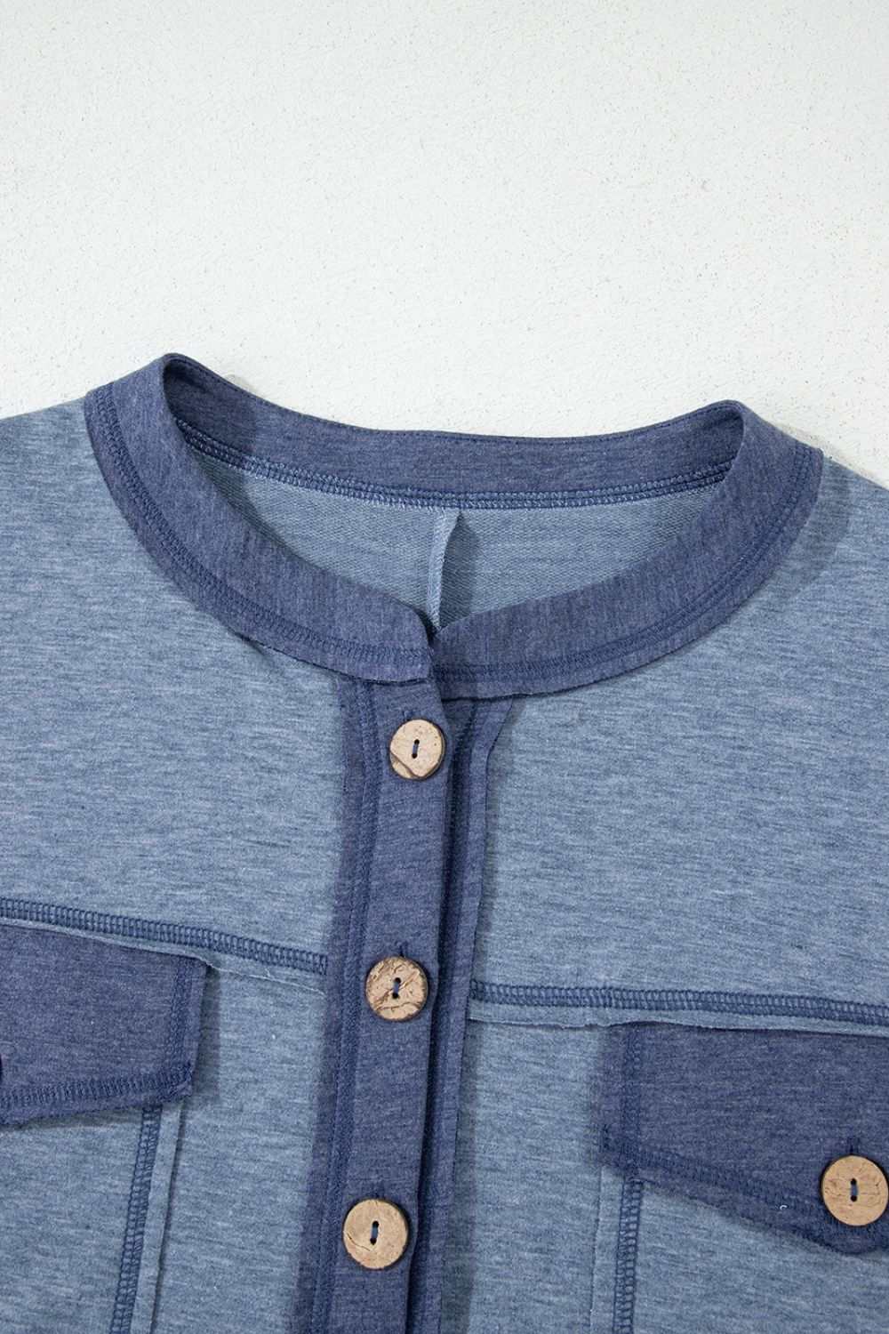 Placket Chest Pockets Short Sleeve Wide Leg Jumpsuit - Securing Secrets Boutique LLC