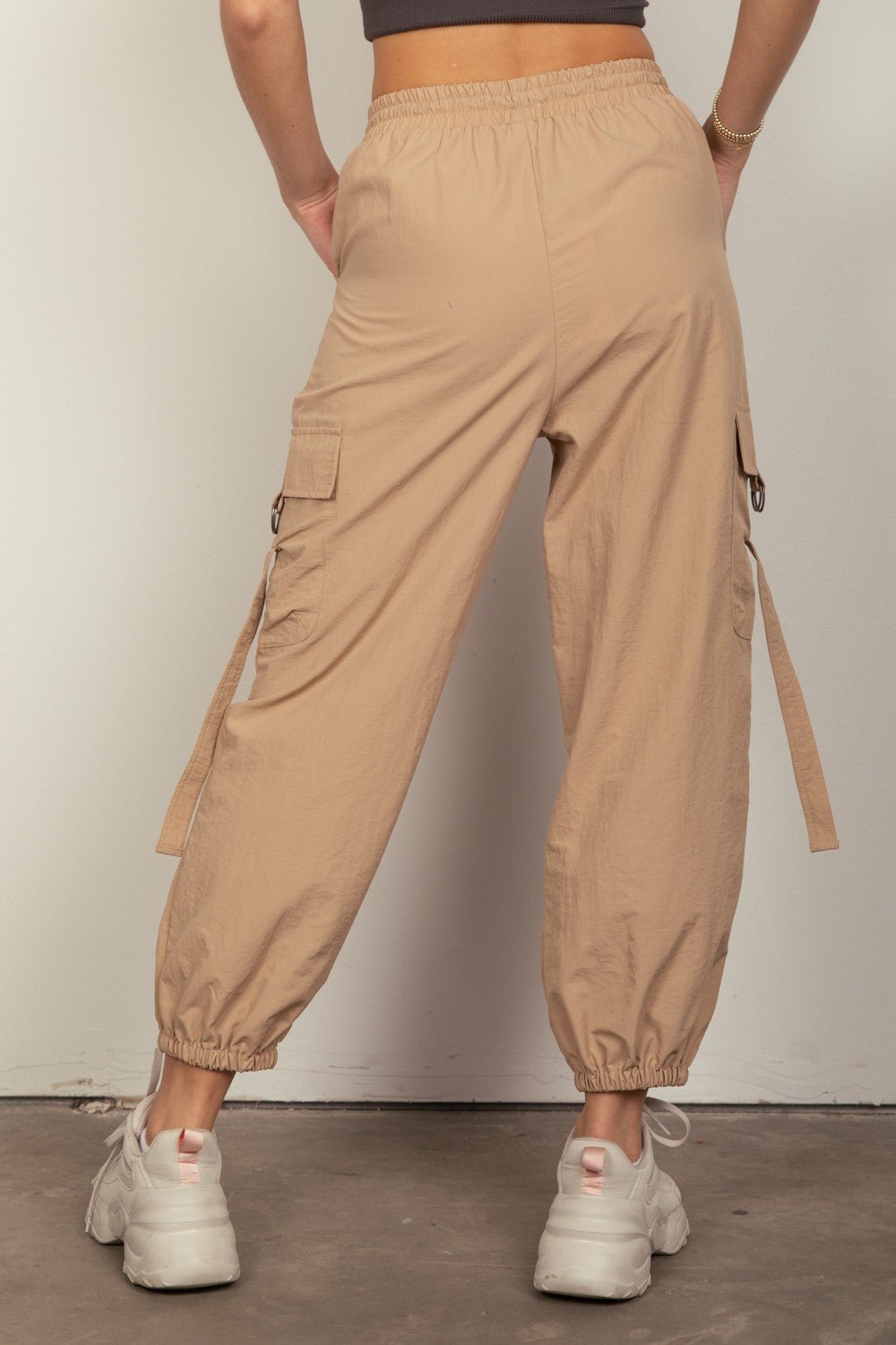 VERY J Elastic Waist Woven Cargo Pants - Securing Secrets Boutique LLC