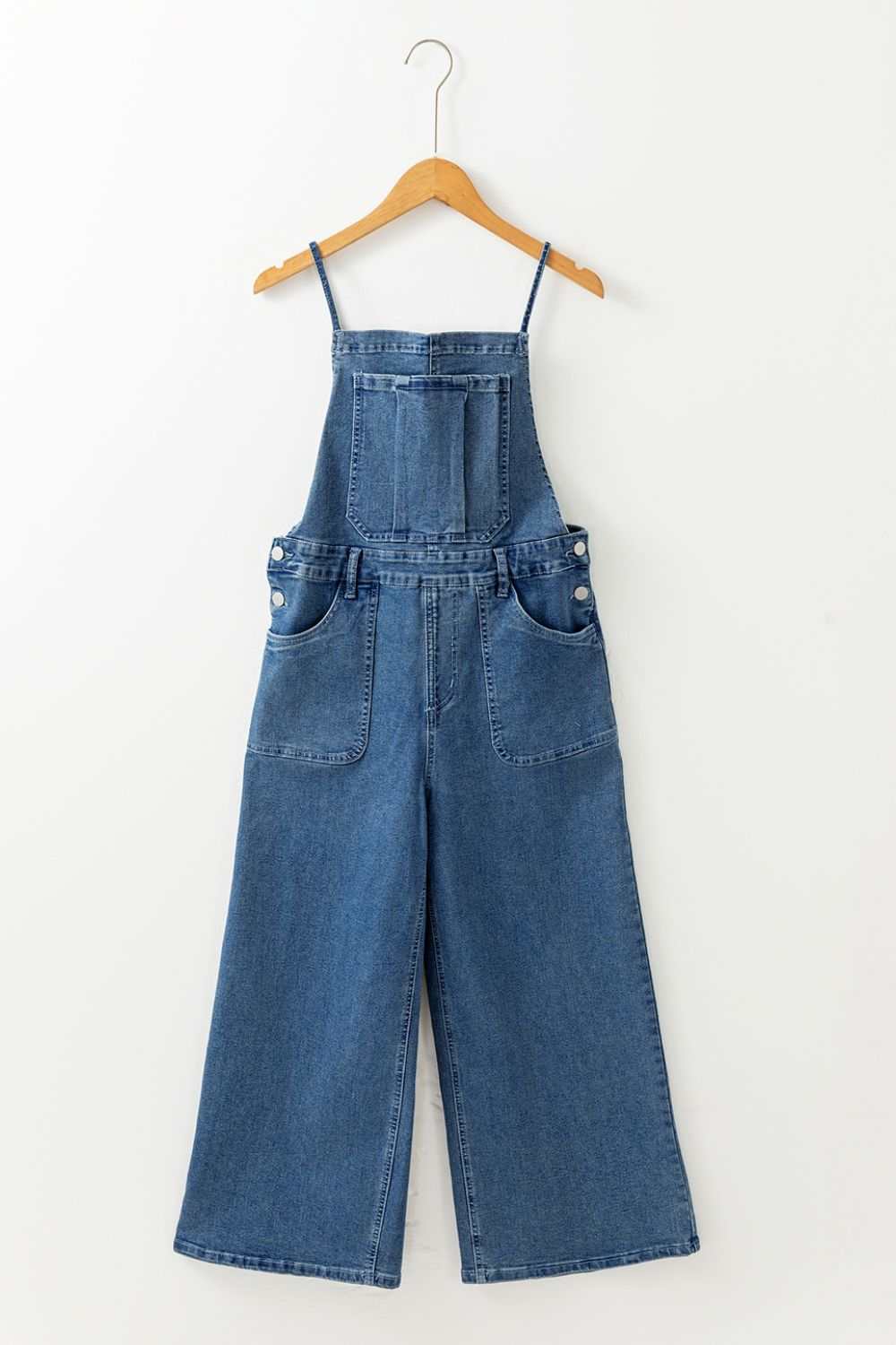 Adjustable Tie Straps Wide Leg Denim Overalls - Securing Secrets Boutique LLC