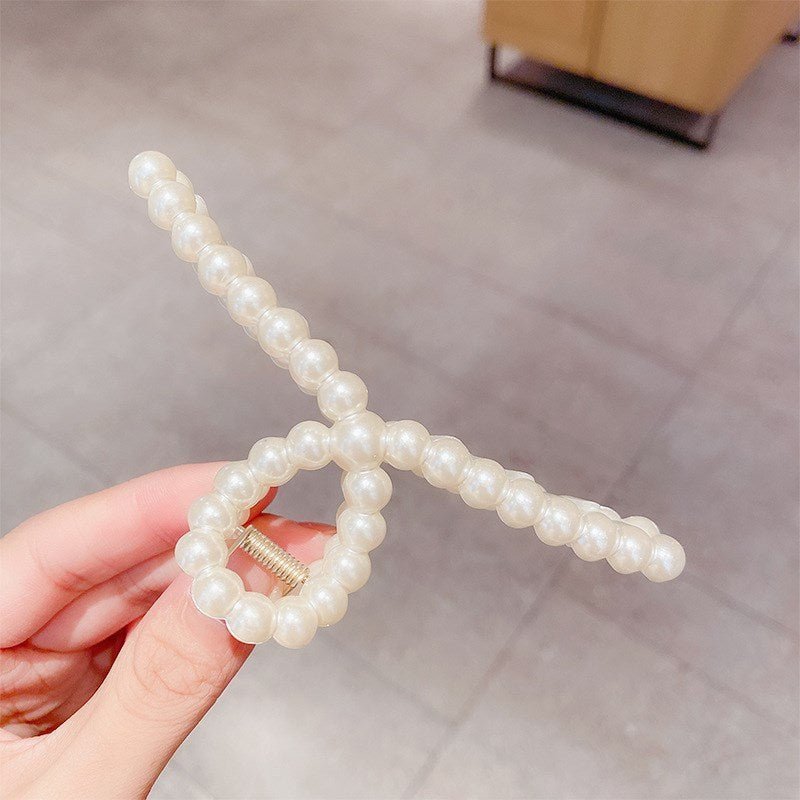 Pearl Hair Clip Grabbing Clip Female Side Clip Temperament Shark Clip