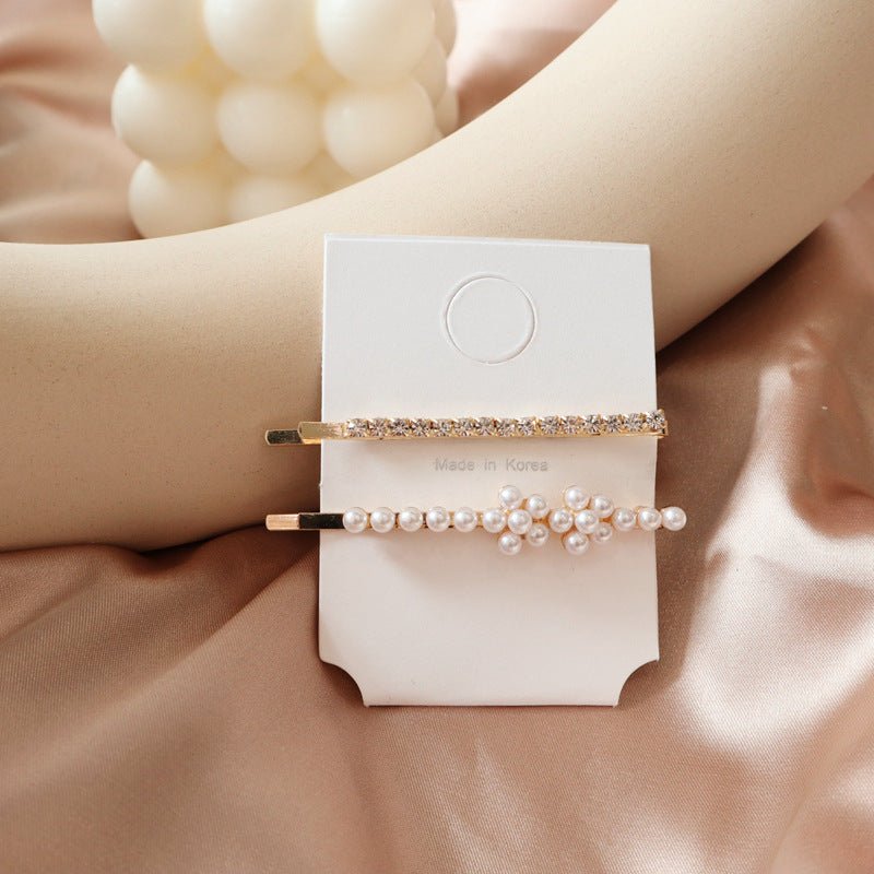 Pearl flower hair clip rhinestone hair clip