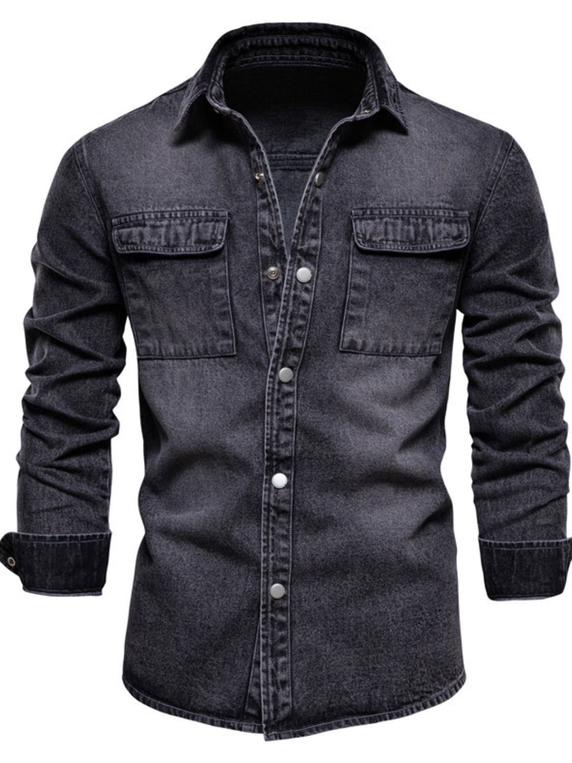 Men's Button Down Chest Pocket Denim Jacket - Securing Secrets Boutique LLC
