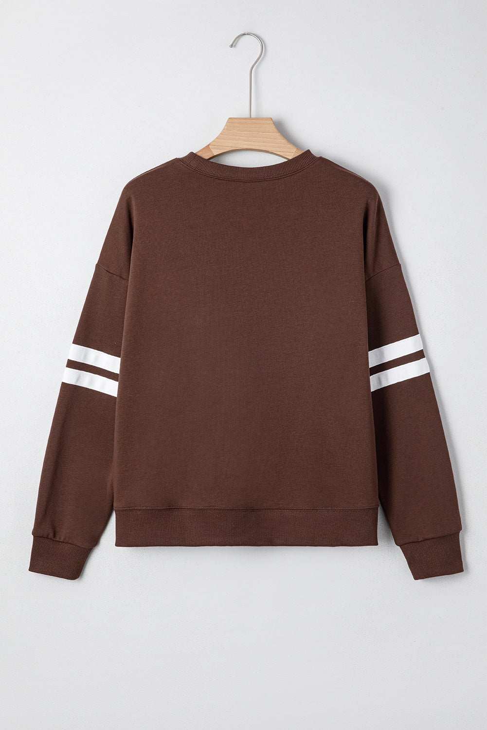 Fiery Red Varsity Striped Detail Drop Shoulder Oversized Sweatshirt
