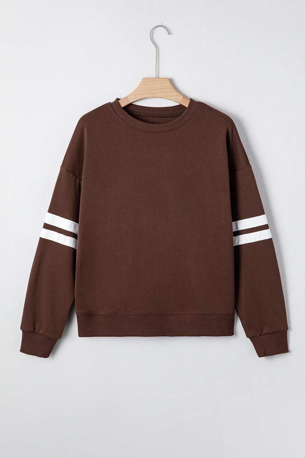 Fiery Red Varsity Striped Detail Drop Shoulder Oversized Sweatshirt