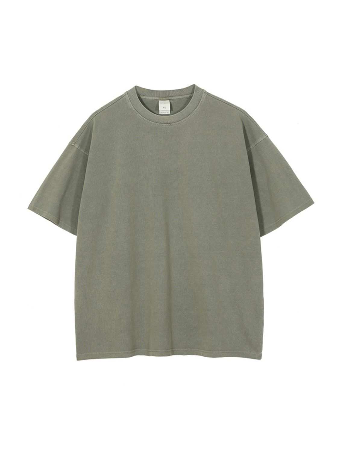 Men's round neck short sleeve T-shirt, slightly stretchy cotton blend.