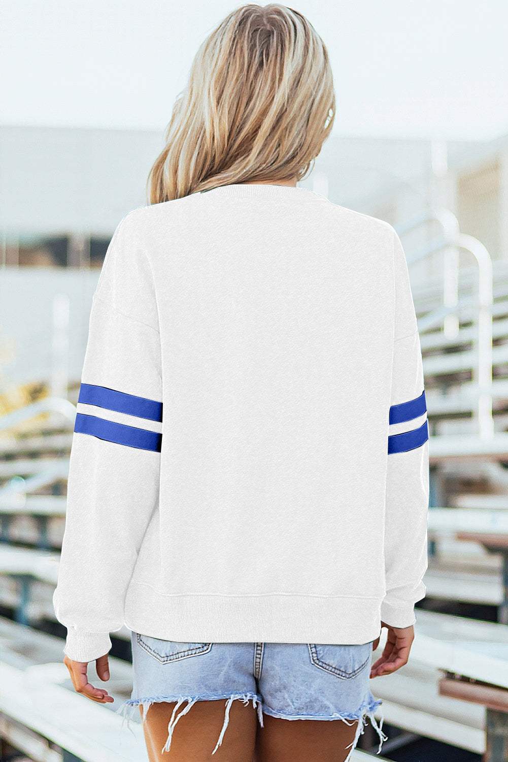 Fiery Red Varsity Striped Detail Drop Shoulder Oversized Sweatshirt