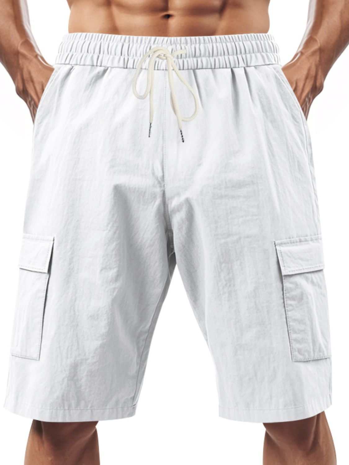Men's Full Size Drawstring Shorts with Cargo Pockets Plus Size - Securing Secrets Boutique LLC