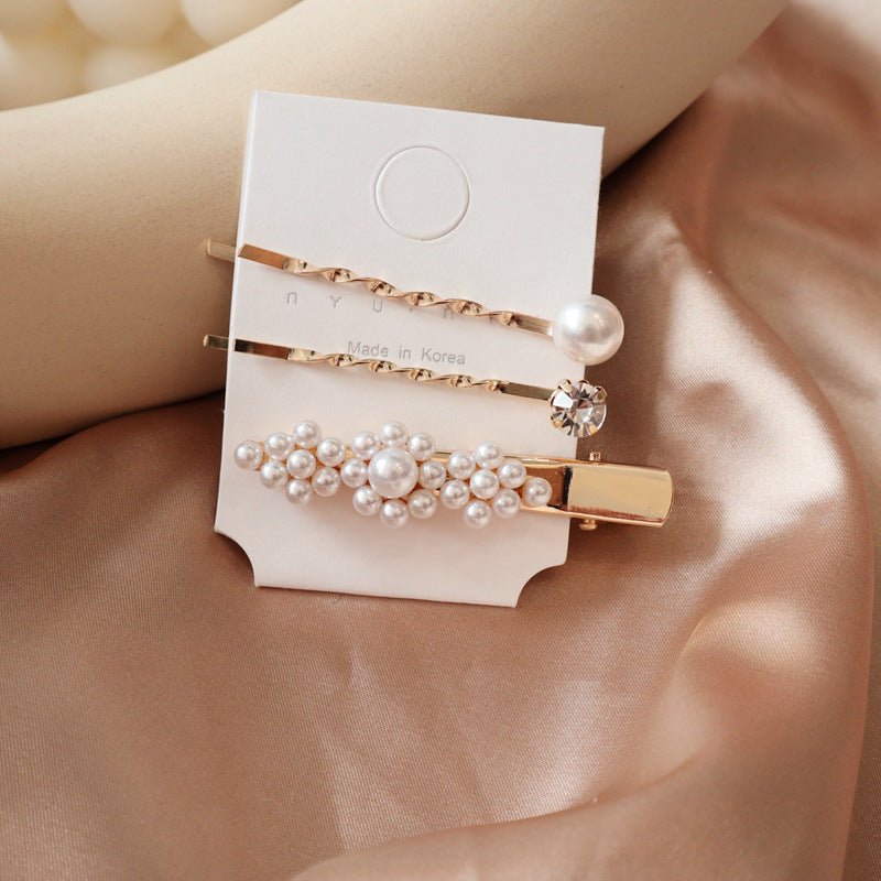 Pearl flower hair clip rhinestone hair clip