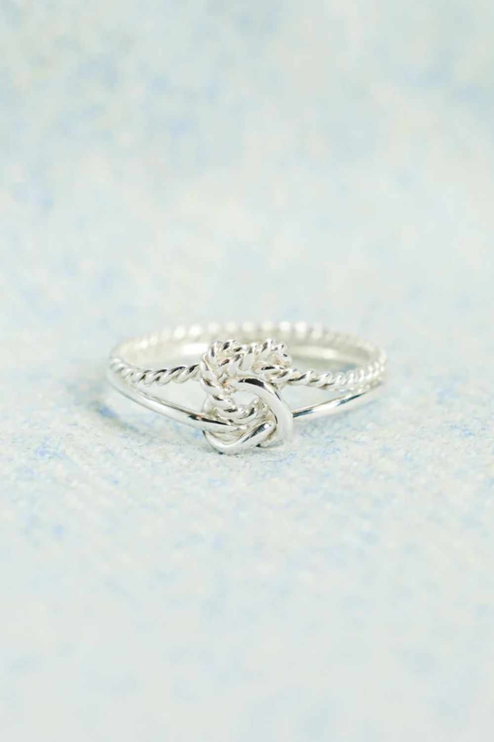 925 Sterling Silver Knotted Ring, adjustable jewelry piece with a unique knot design.
