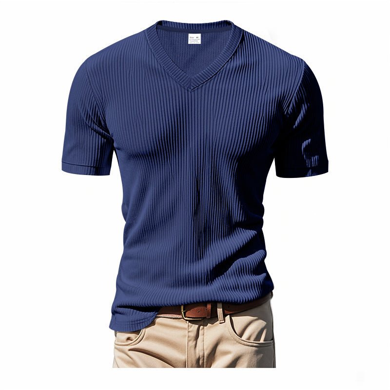 Loose Casual Men's V-neck Short Sleeve