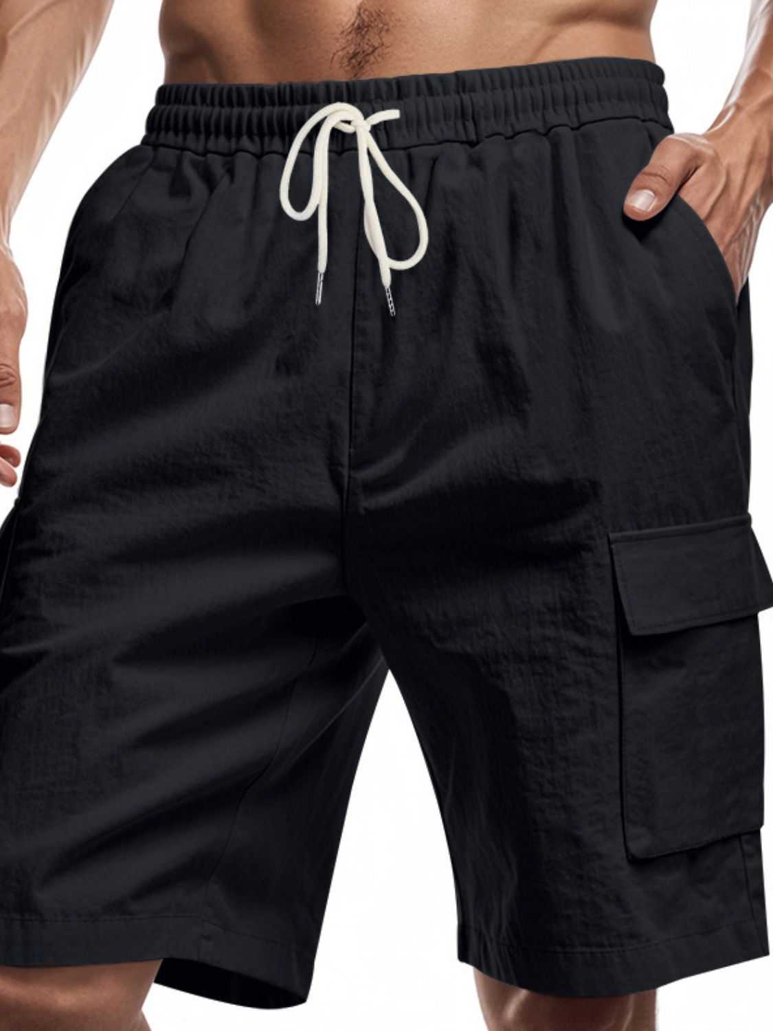 Men's Full Size Drawstring Shorts with Cargo Pockets Plus Size - Securing Secrets Boutique LLC