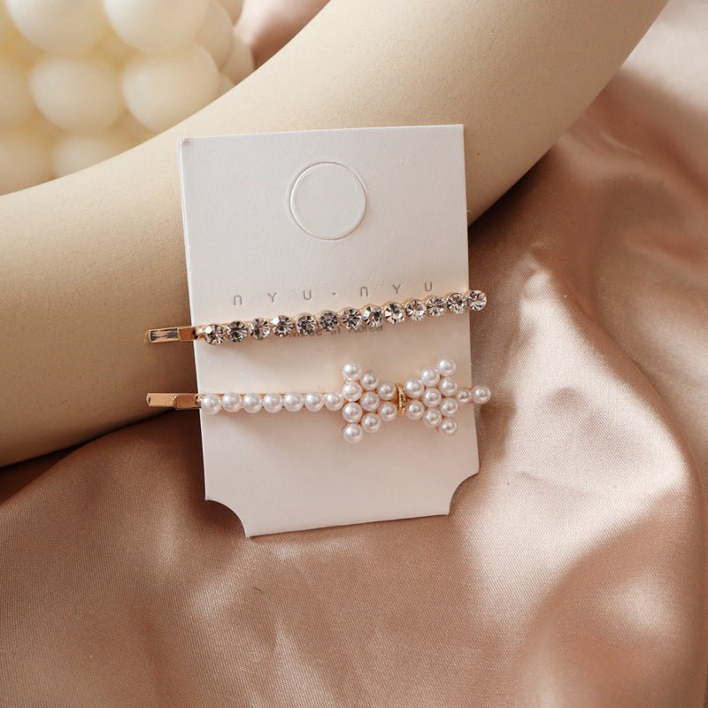 Pearl flower hair clip rhinestone hair clip