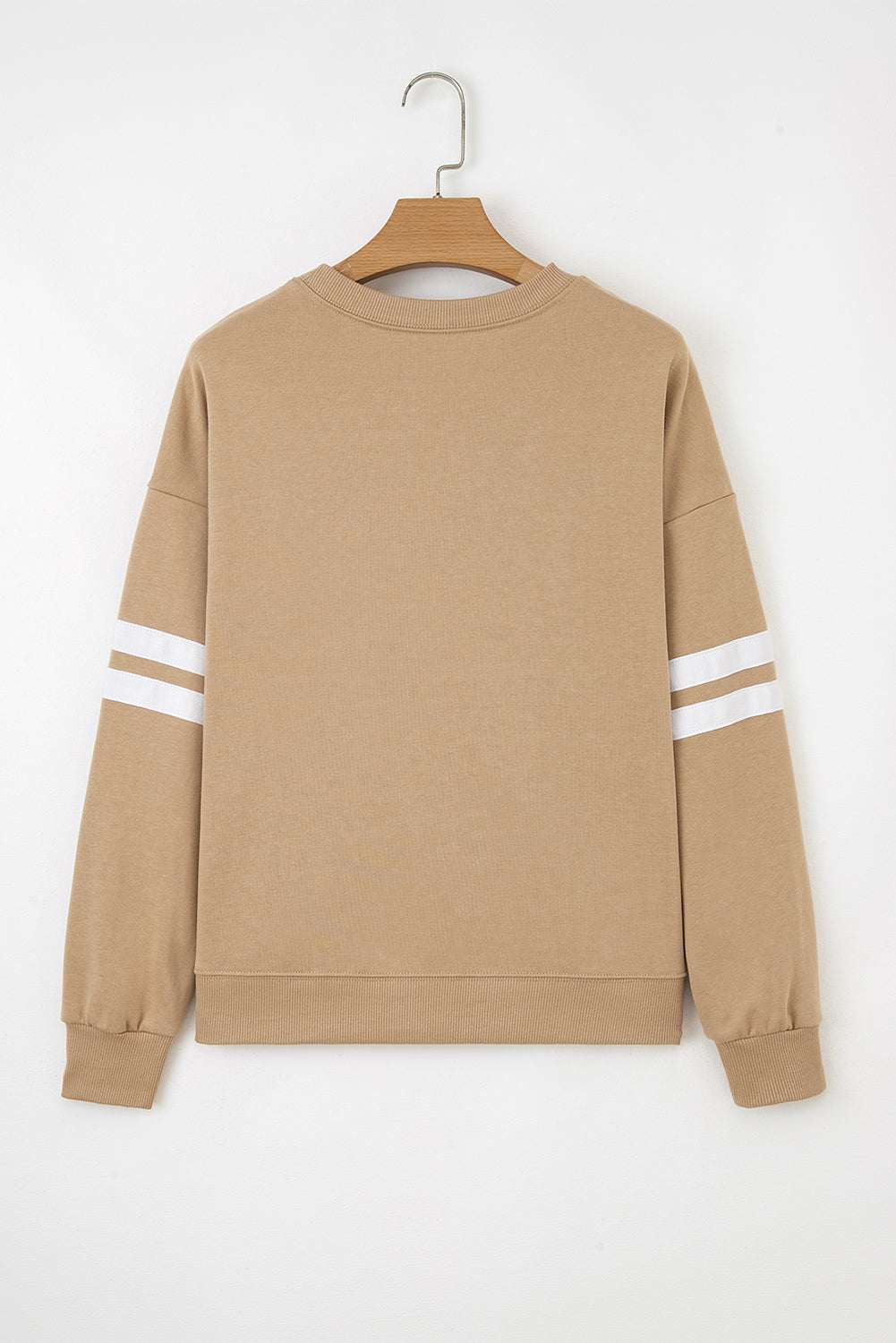 Fiery Red Varsity Striped Detail Drop Shoulder Oversized Sweatshirt