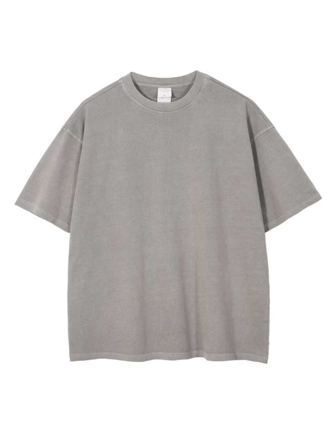 Men's round neck short sleeve t-shirt in gray.