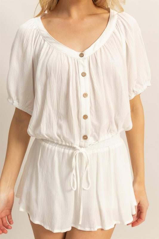 HYFVE Drawstring Hem Short Sleeve Top and Skort Set - Securing Secrets Boutique LLC