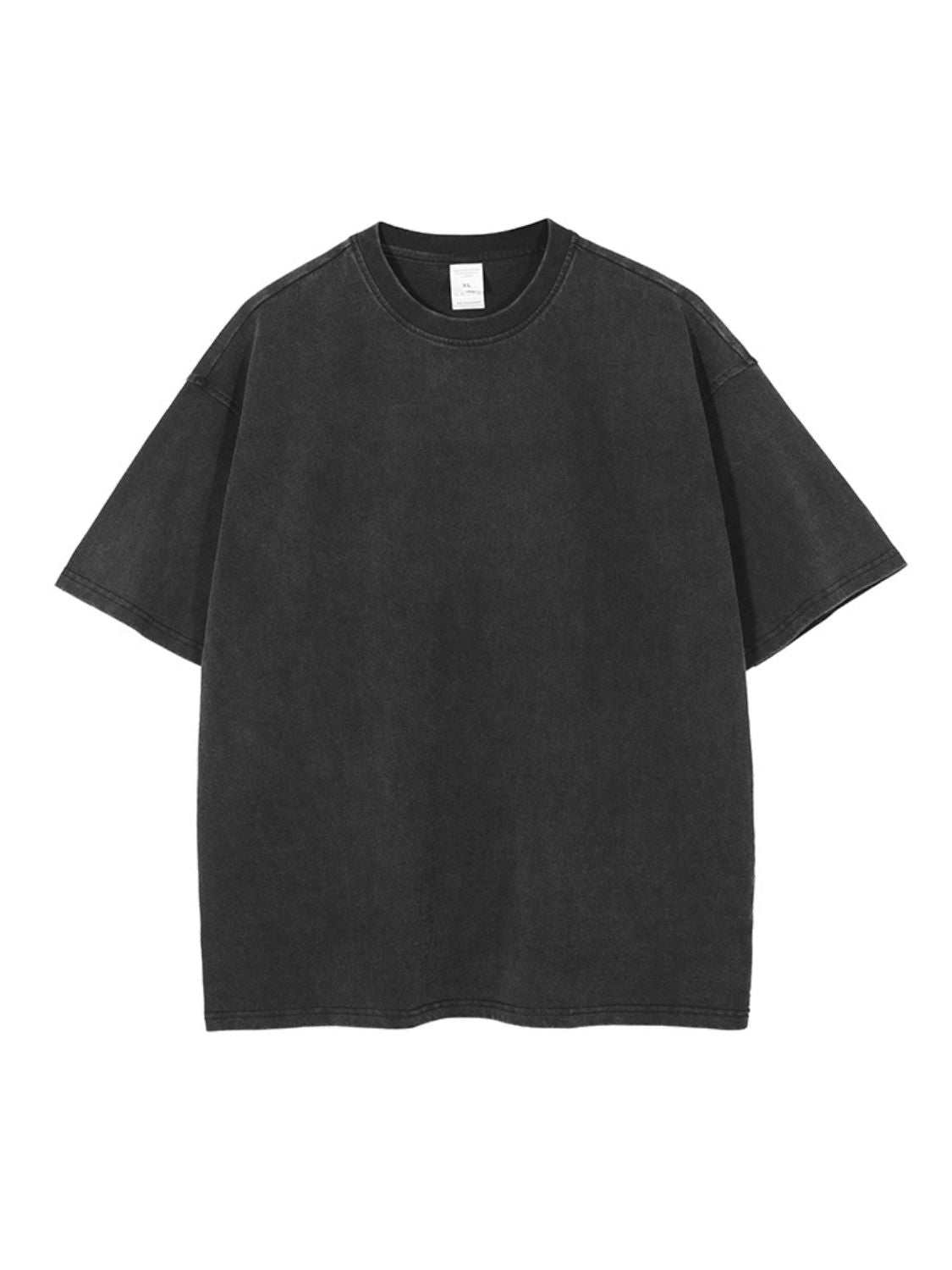 Men's round neck short sleeve T-shirt, slightly stretchy, 85% cotton, 15% polyester.