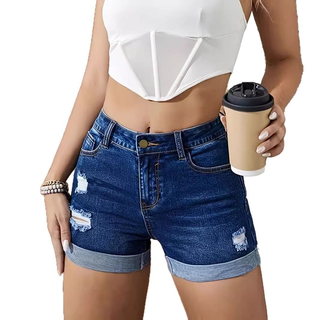 New Womens Mid-rise Reverse-cuff Work Pants