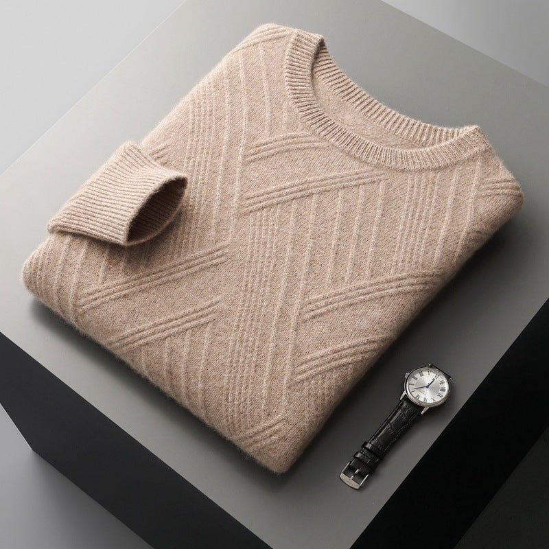 Autumn And Winter New Loose Jacquard Bottoming Sweater Men