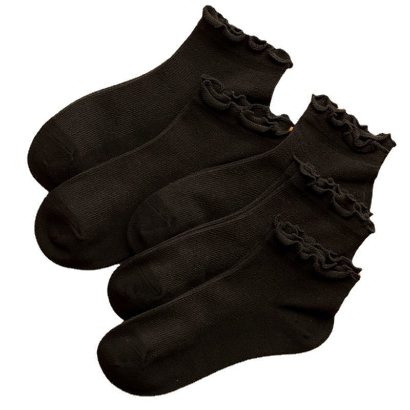 Wooden Ear Lace Children's College Style Cute Girl Socks