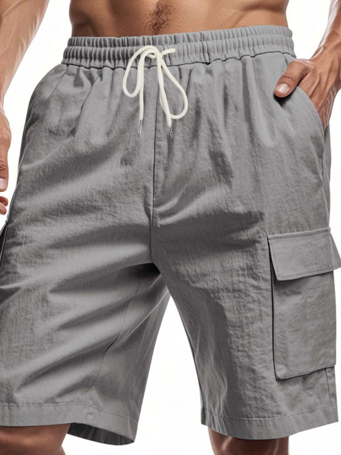 Men's Full Size Drawstring Shorts with Cargo Pockets Plus Size - Securing Secrets Boutique LLC