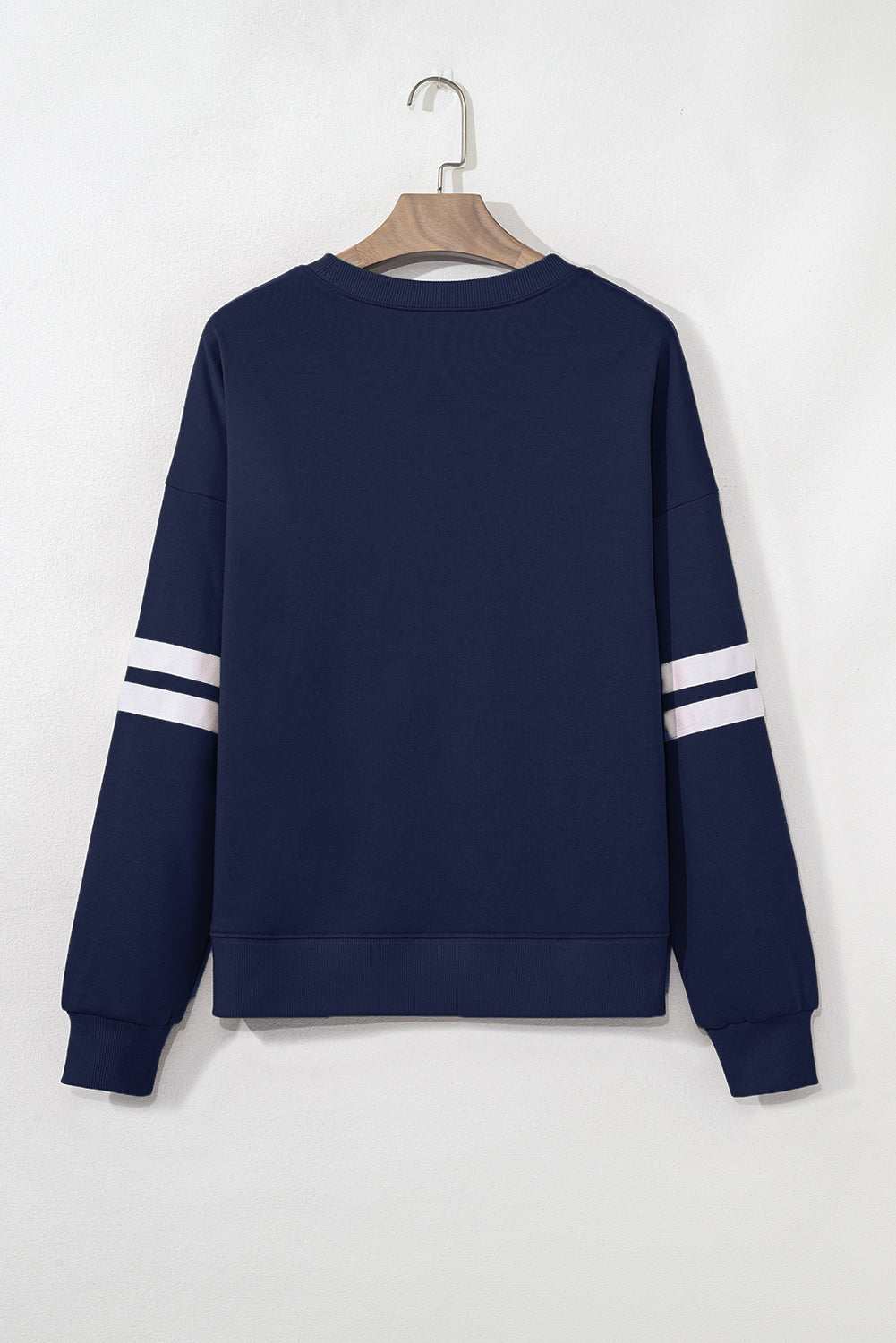 Fiery Red Varsity Striped Detail Drop Shoulder Oversized Sweatshirt