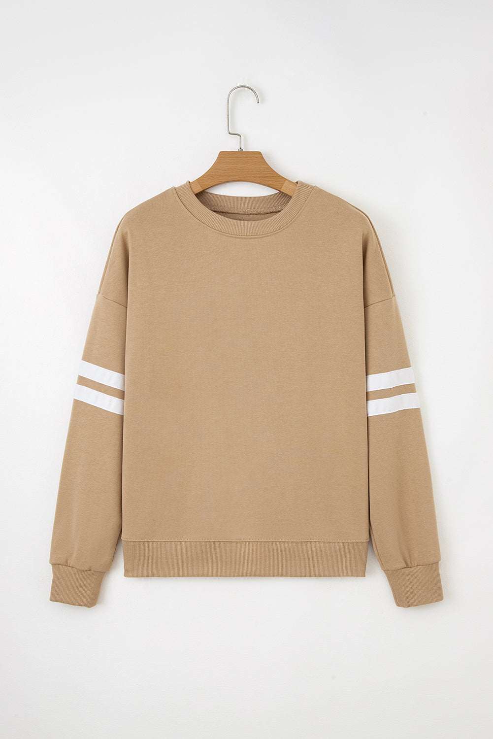 Fiery Red Varsity Striped Detail Drop Shoulder Oversized Sweatshirt