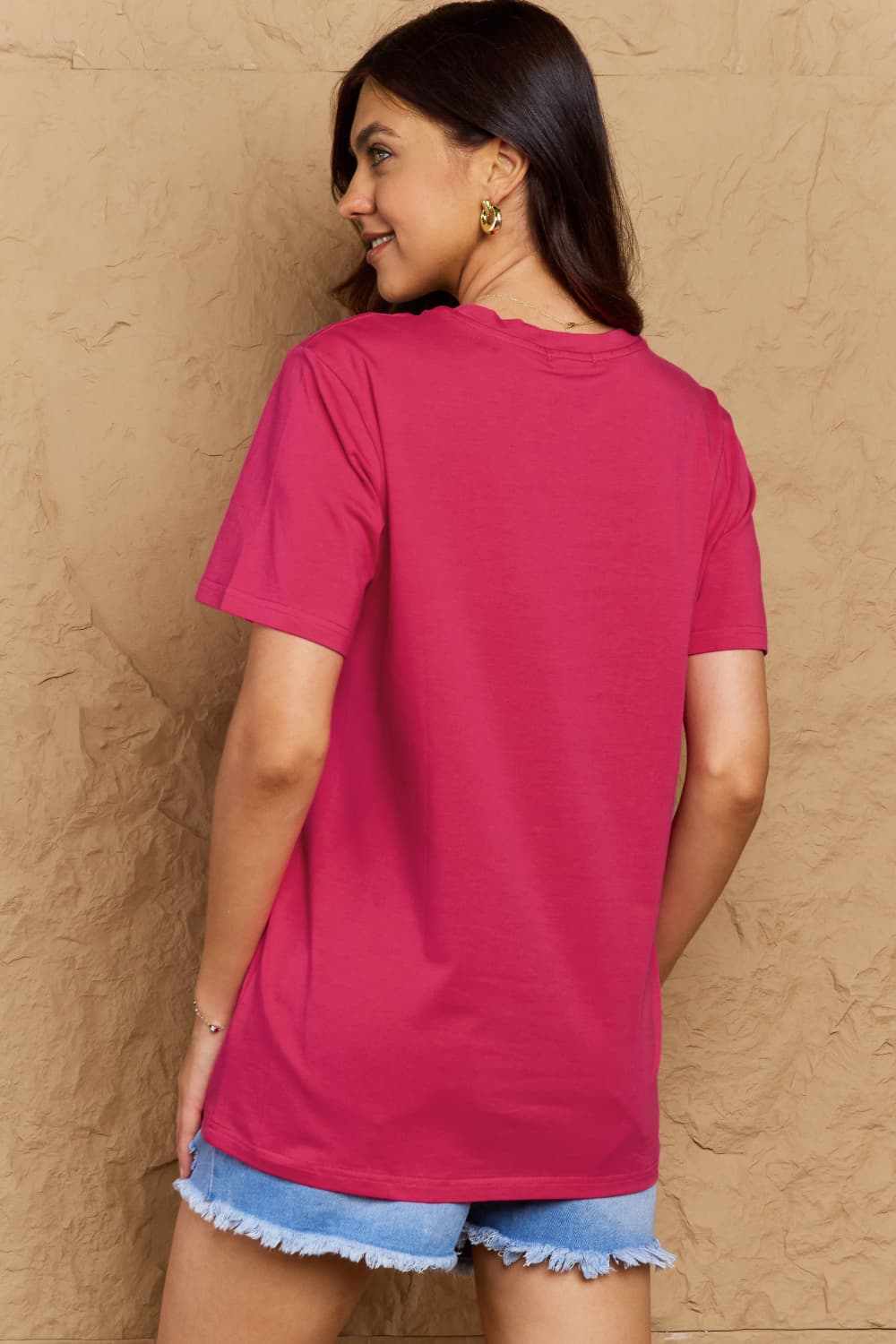 Simply Love Full Size graphic cotton tee, casual style, round neck, short sleeves.