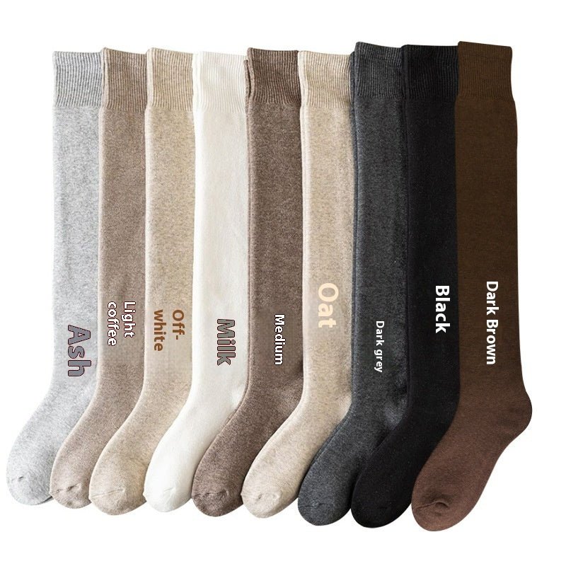 Cashmere Knee Socks Women's Long Tube Fleece-lined