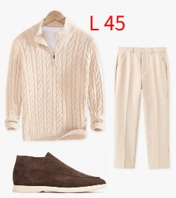 Sweater Loose Zip Pullover Knitting Sweater Coat Men