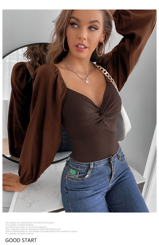 Women's Kink V-Neck Long Sleeve Bodysuit - Securing Secrets Boutique LLC