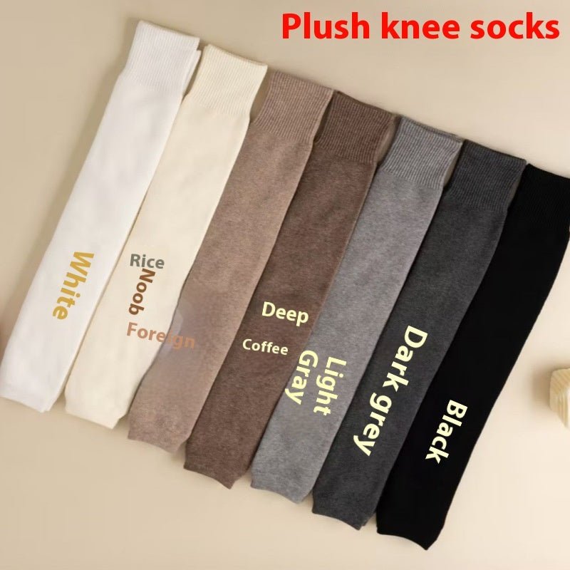 Cashmere Knee Socks Women's Long Tube Fleece-lined