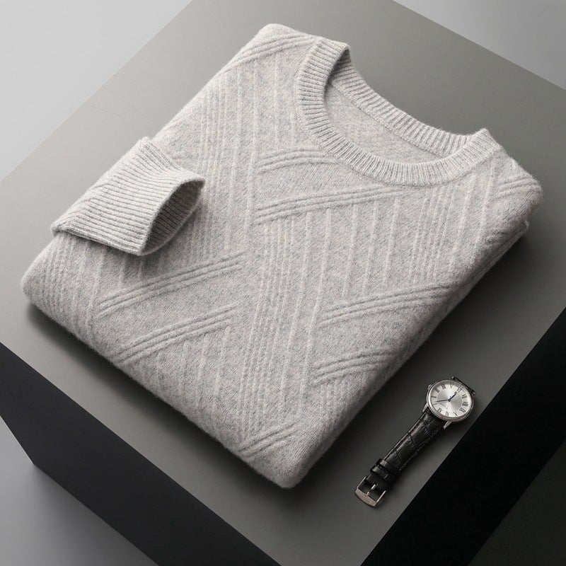 Autumn And Winter New Loose Jacquard Bottoming Sweater Men