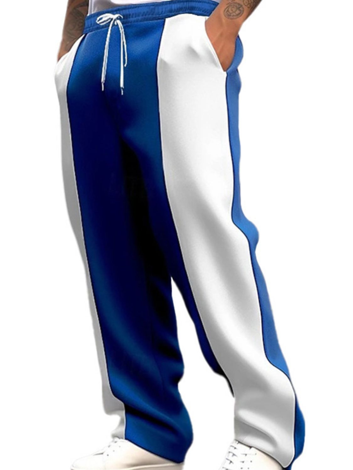 Men's Full Size Drawstring Contrast Pants Plus Size - Securing Secrets Boutique LLC