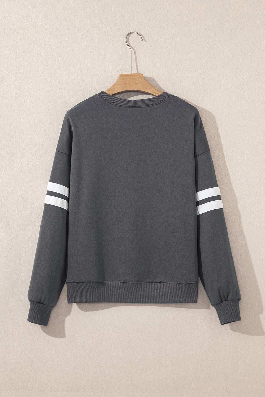 Fiery Red Varsity Striped Detail Drop Shoulder Oversized Sweatshirt