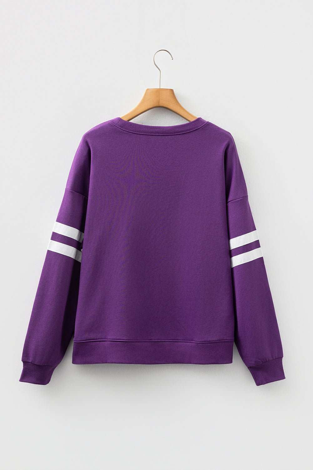 Fiery Red Varsity Striped Detail Drop Shoulder Oversized Sweatshirt