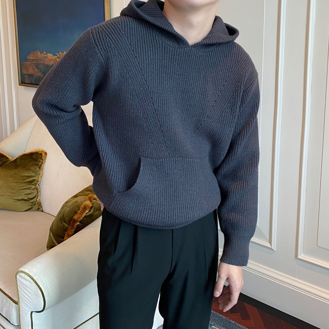 New Korean Style Personality Hooded Sweater Men