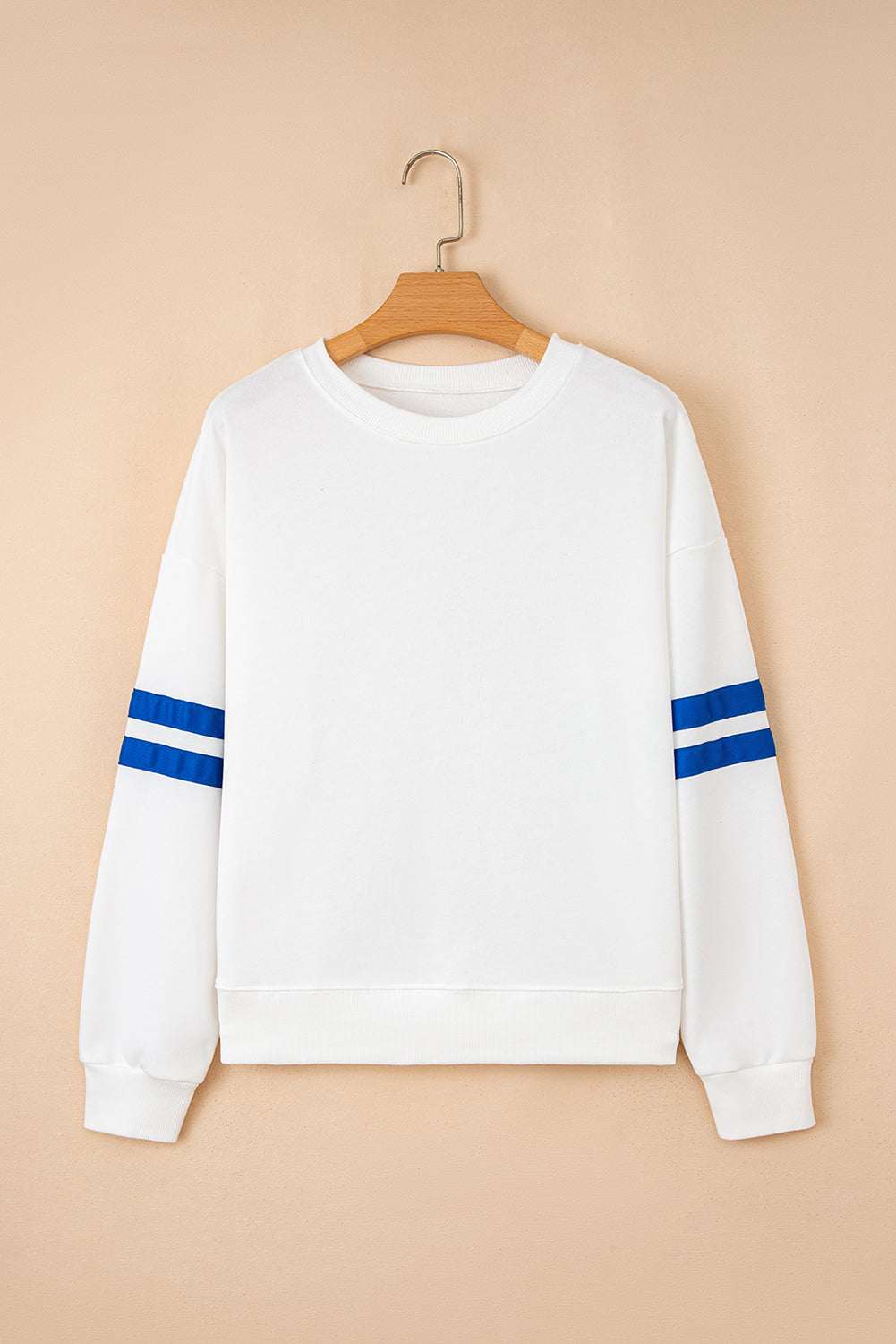Fiery Red Varsity Striped Detail Drop Shoulder Oversized Sweatshirt