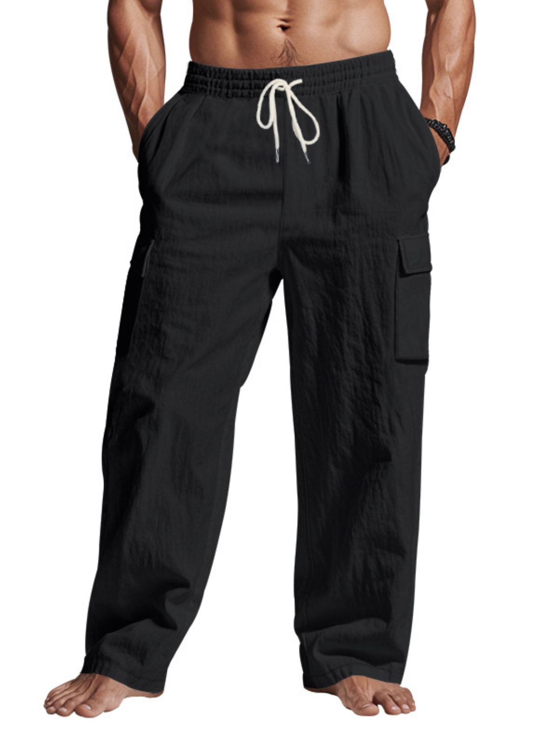 Men's Full Size Drawstring Pants with Pockets Plus Size - Securing Secrets Boutique LLC