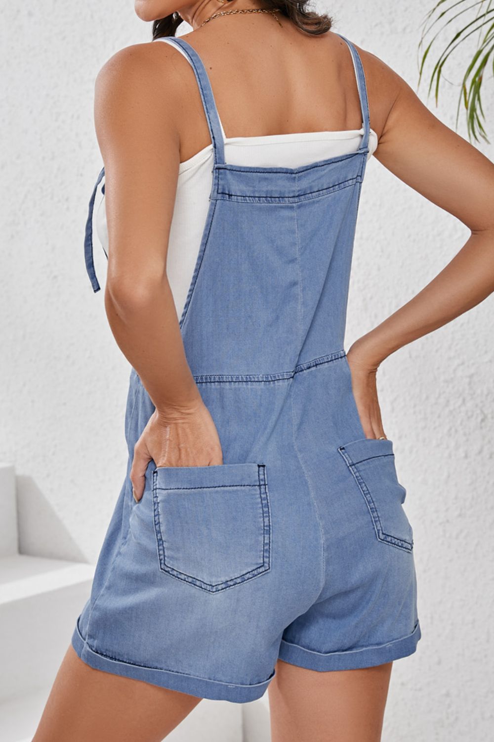 Square Neck Denim Overalls with Pockets - Securing Secrets Boutique LLC