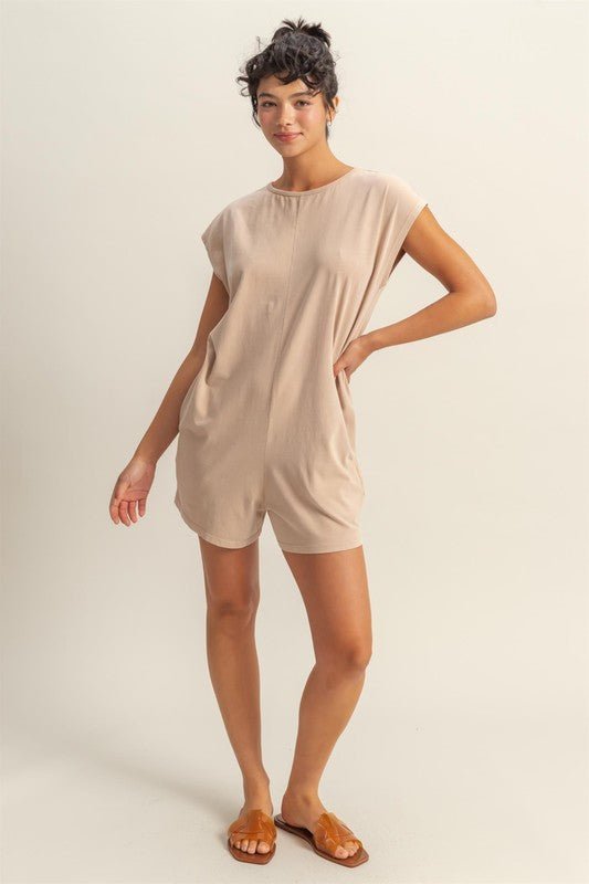 HYFVE Round Neck Cap Sleeve Relaxed Fit Breezy Romper - Securing Secrets Boutique LLC