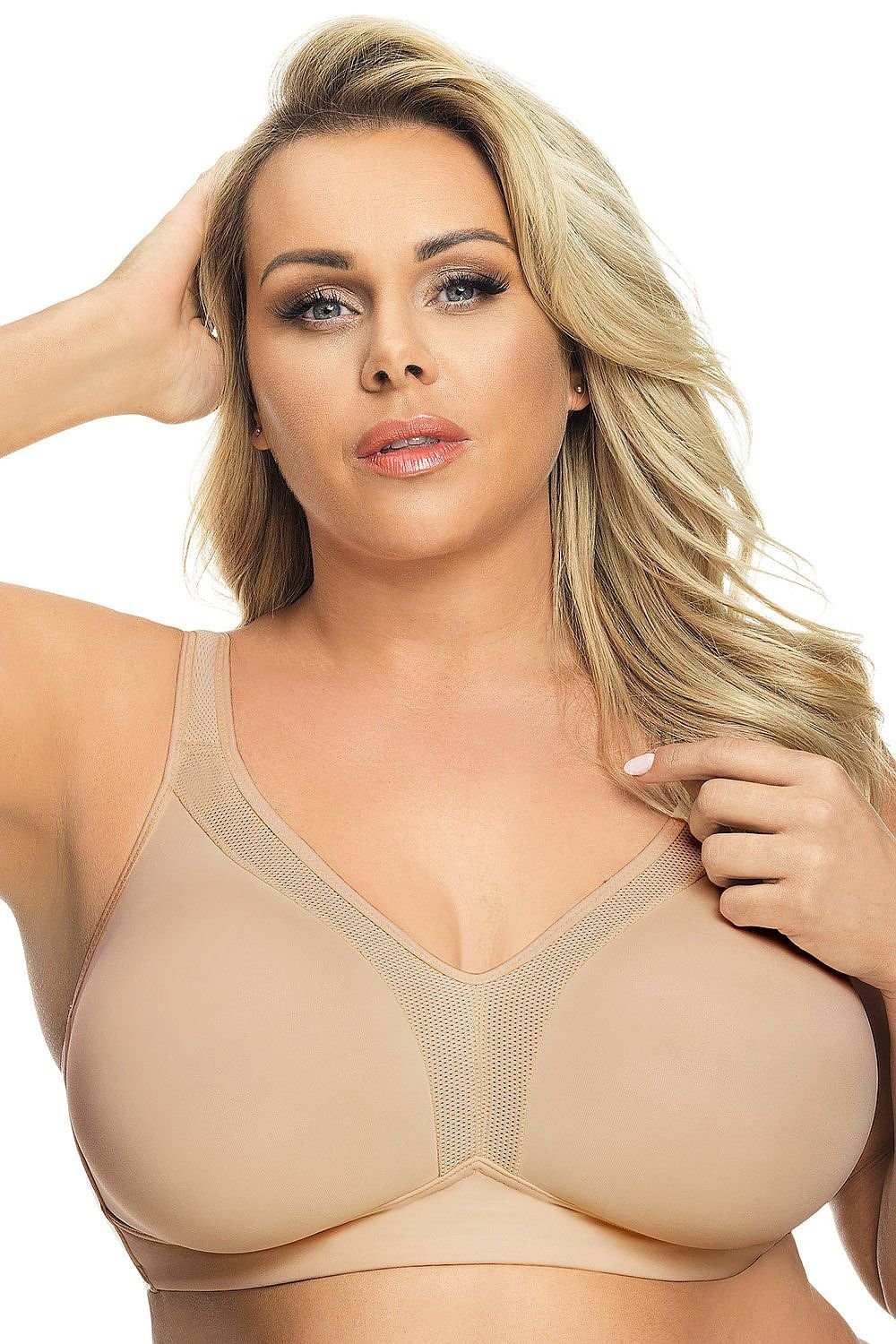 Gorsenia Lingerie soft bra with no underwire, adjustable straps.
