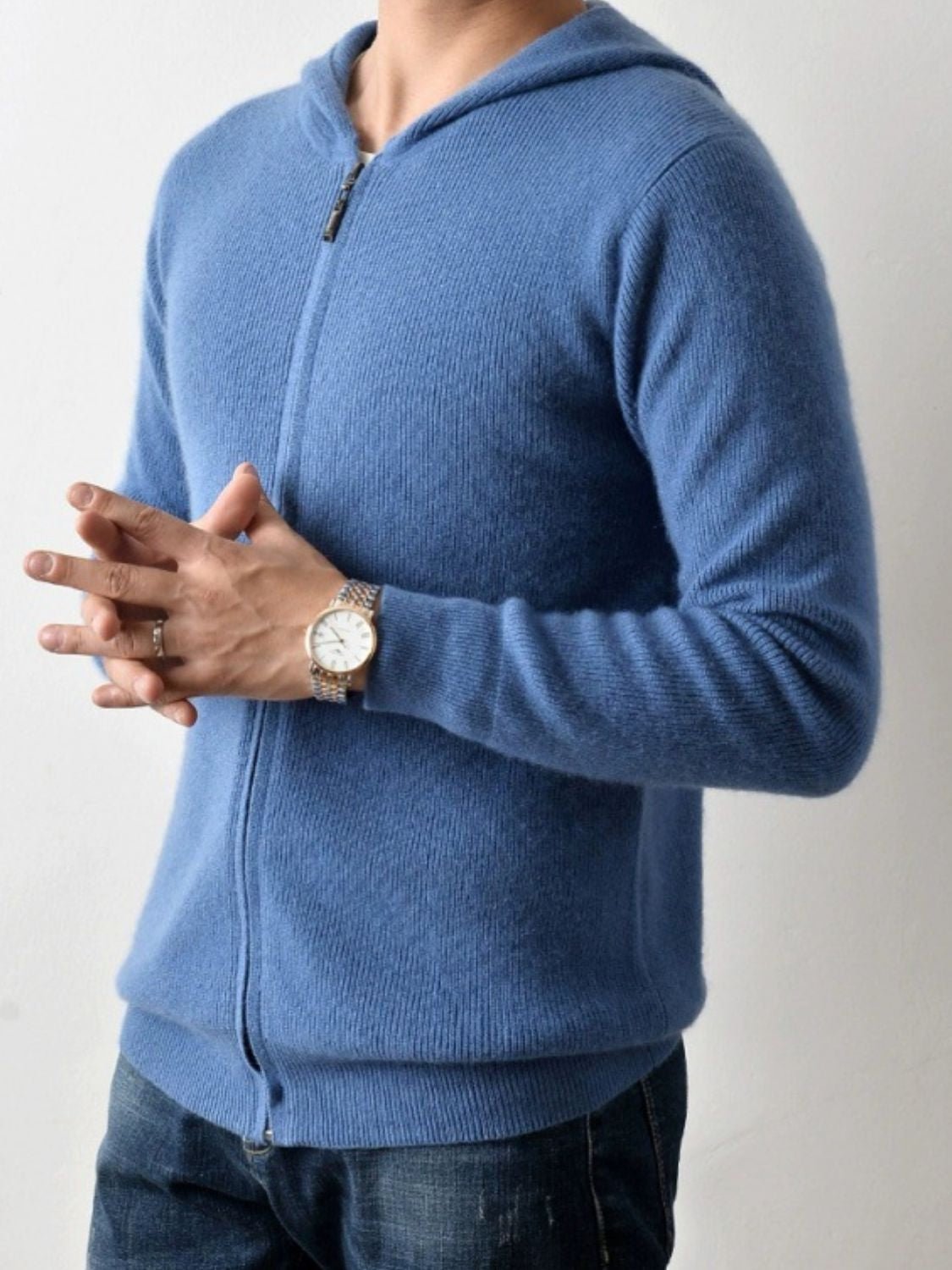 Men's Plus Size Zip Up Long Sleeve Hooded Cardigan - Securing Secrets Boutique LLC