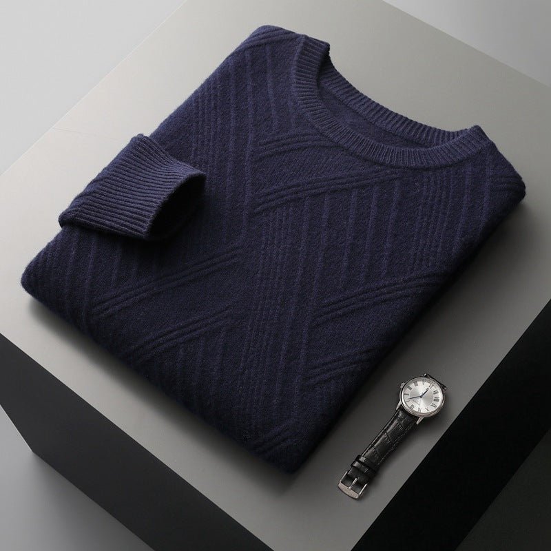 Autumn And Winter New Loose Jacquard Bottoming Sweater Men