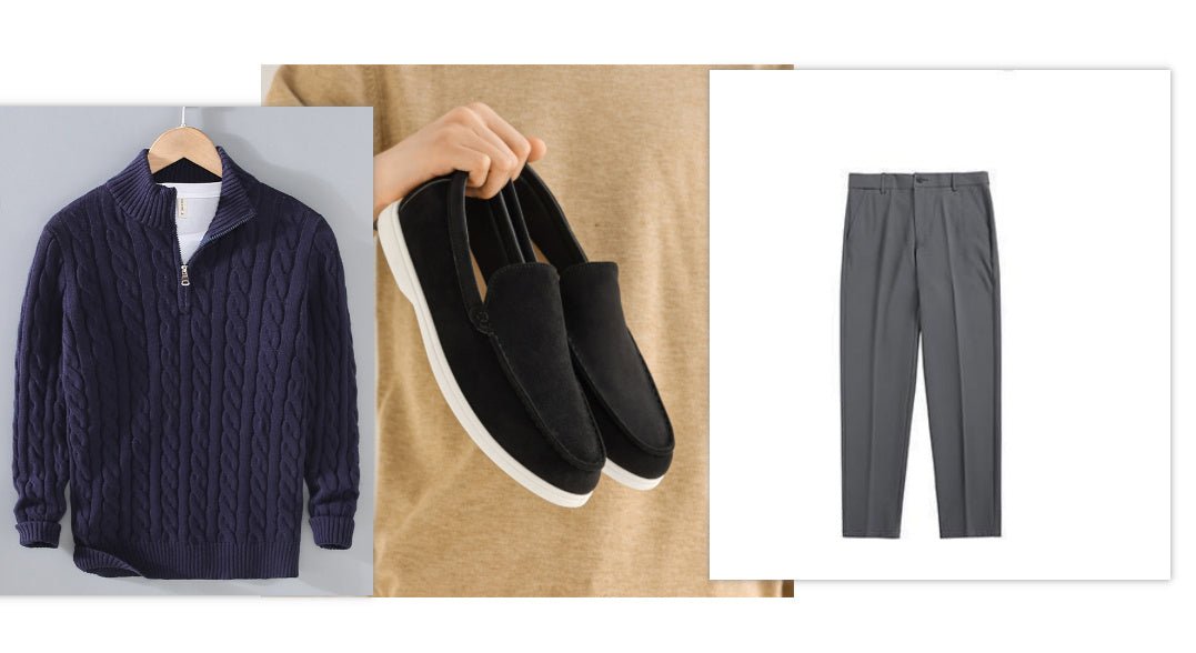 Sweater Loose Zip Pullover Knitting Sweater Coat Men