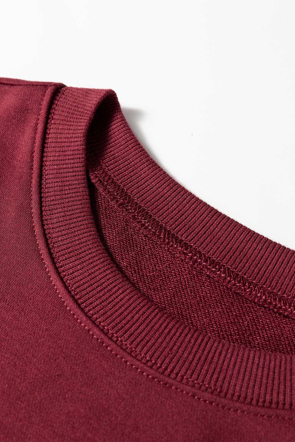 Fiery Red Varsity Striped Detail Drop Shoulder Oversized Sweatshirt