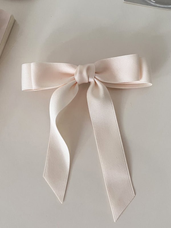 New solid color satin bow hairpin ribbon hairpin headdress
