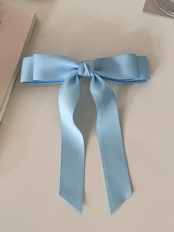 New solid color satin bow hairpin ribbon hairpin headdress
