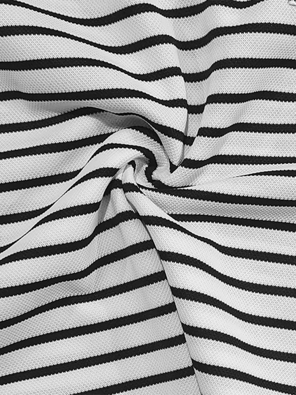 Horizontal striped Henley shirt fabric, suitable for autumn-winter.